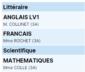 organisation des matières en pole vu bulletin