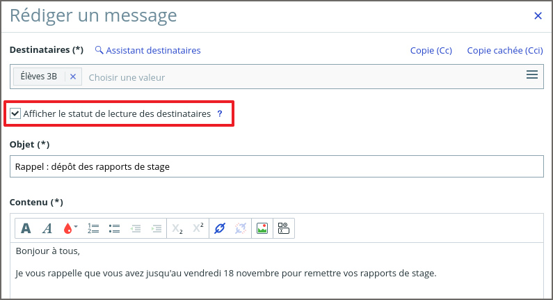 rédiger un nouveau message sur la messagerie de skolengo