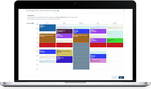 Emploi du temps aménagé