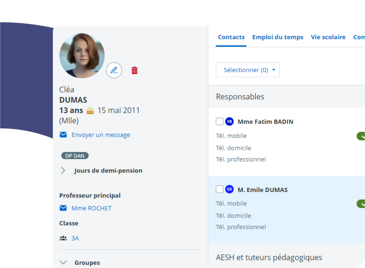 fiche eleve