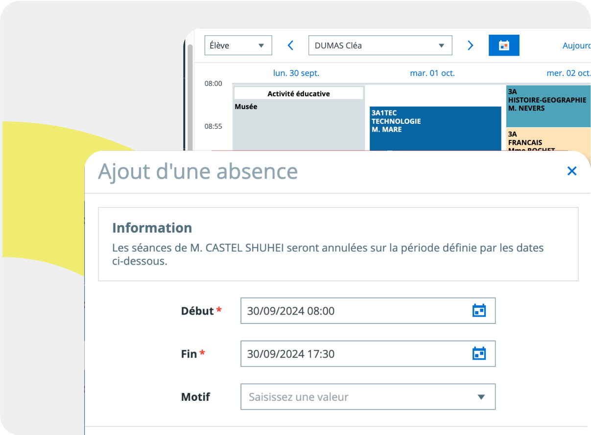 emploi du temps