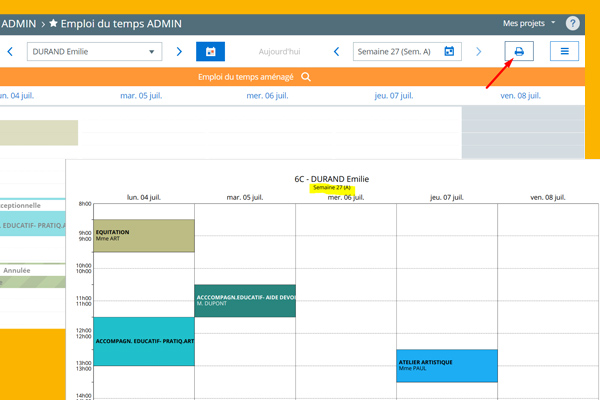 [Nouveauté] Emploi du temps Skolengo : impression d'un emploi du temps ...