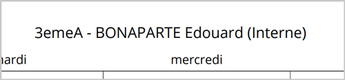 Impression PDF de l'emploi du temps