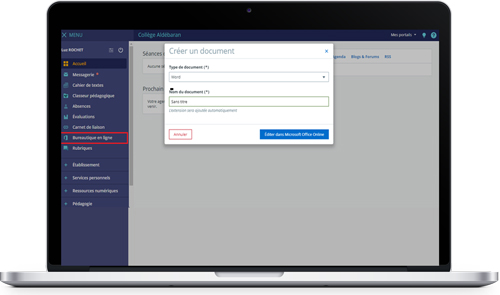 Bureautique en ligne de l'ENT Skolengo