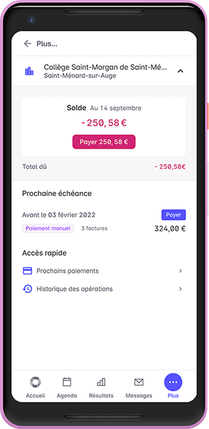 Application mobile Skolengo Finance