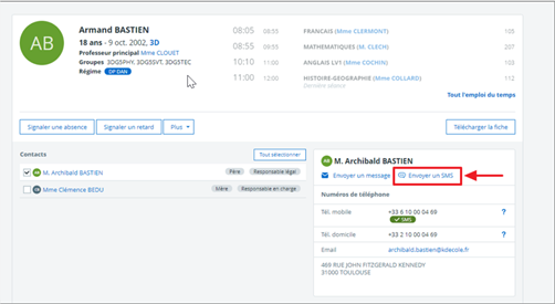 comment envoyer des sms aux parents avec Skolengo ?
