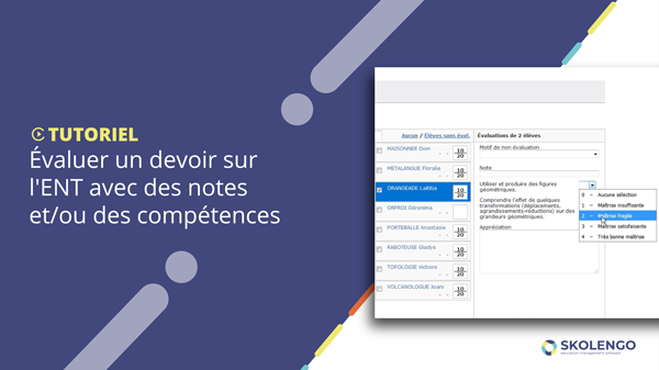 Tuto vidéo évaluations Skolengo - Evaluer un devoir